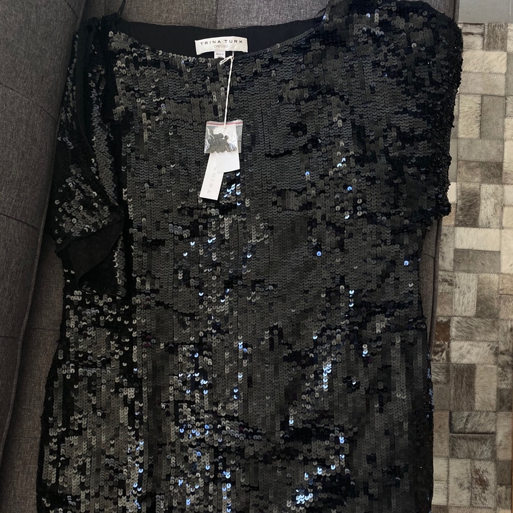 Trina Turk Black Sequin Dress
